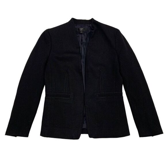 J Crew 365 Sz 2 Twill Open Suit Blazer Jacket Slim Fit Black - Picture 1 of 8